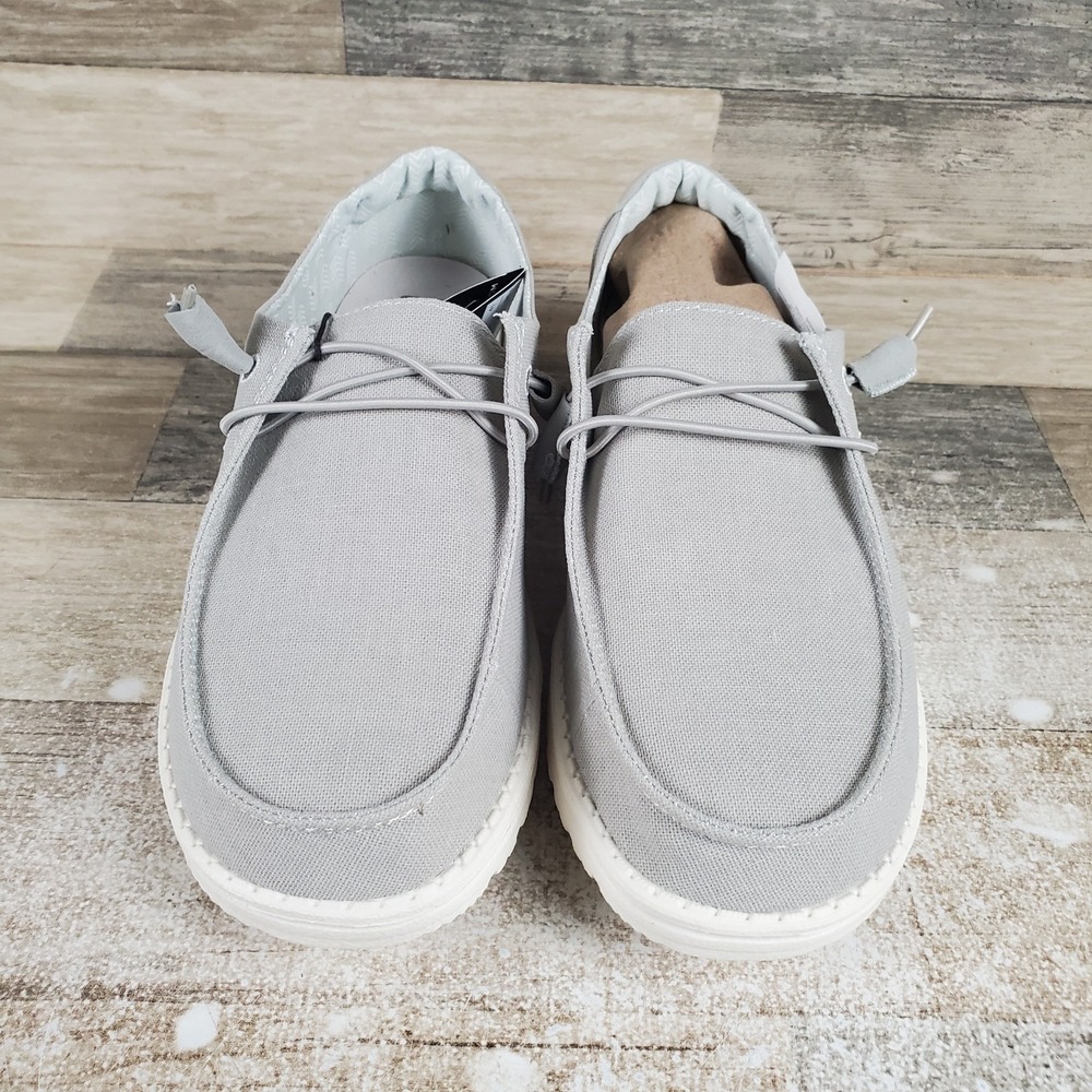 Hey Dude Wendy Womens Slip On Loafers Sz 10 Chambray Canvas Shoes - Picture 2 of 12